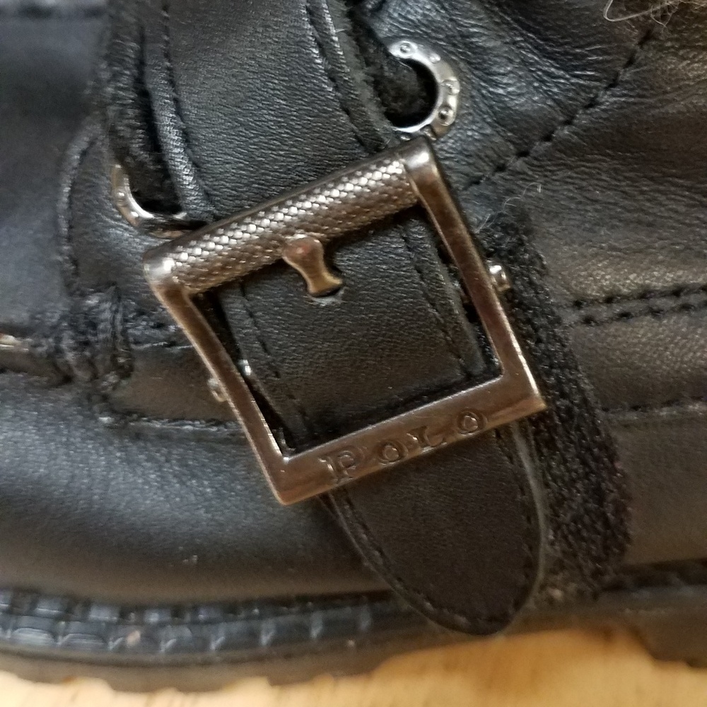 Girls Polo Boots US Size 11 Black with Fur